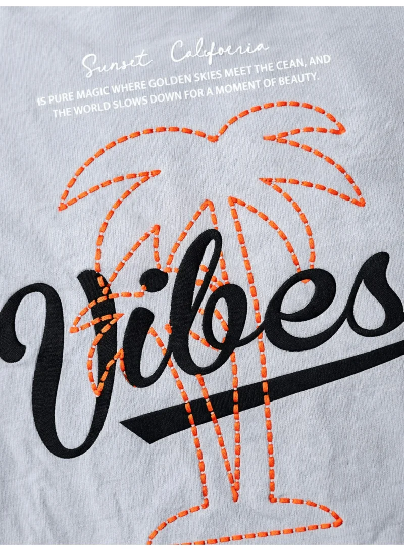 Victor And Jane  Boys Vibes Printed T-Shirt & Greyish Blue Shorts Set for Men | Best Price UAE